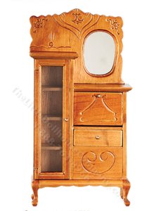 (image for) Miniature Walnut Side-by-Side for Dollhouses