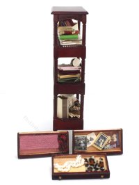 (image for) Miniature Mahogany Sewing Shelf with Drawers by Taylor Jade