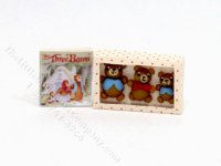 (image for) Miniature Bear Family and Book for Dollhouses