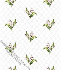 (image for) Dollhouse Scale Model Wallpaper Lily of the Valley Pattern