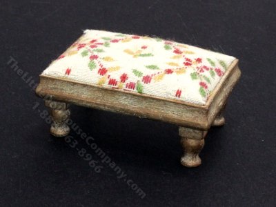 (image for) Miniature Floral Lattice Footstool for Dollhouses