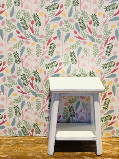 (image for) Dollhouse Scale Model Wallpaper - Spring Flowers - 3pc Set