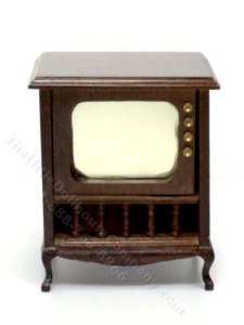(image for) Miniature Vintage Style Television for Dollhouses