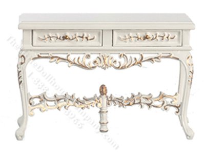 (image for) Miniature White Barrington Square Table for Dollhouses