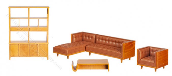 (image for) Miniature 5 Piece Leather Living Room Set