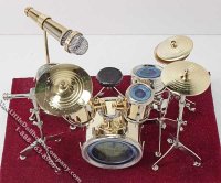 (image for) Miniature "Mini" Drum Set with Case/Stage for Dollhouses