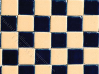 (image for) Miniature Cream and Blue Tiles for Dollhouses (12.5"x6.5" sheet)