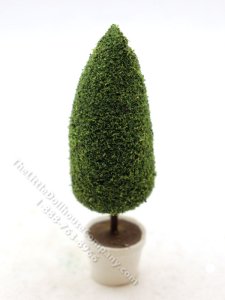 (image for) Miniature 2-3/4" Spruce Topiary in White Pot for Dollhouses