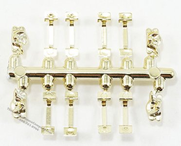 (image for) Miniature Window Hardware Gold 8 Handles/4 Locks for Dollhouses