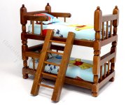 (image for) Miniature Walnut Bunk Bed with Winnie the Pooh Bedding
