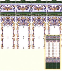 (image for) Dollhouse Scale Model Mediterranean Wall Tiles