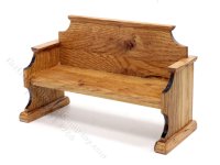 (image for) Miniature 5" Oak Pew for Dollhouses