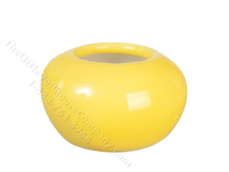 (image for) Miniature Short Yellow Vase for Dollhouses