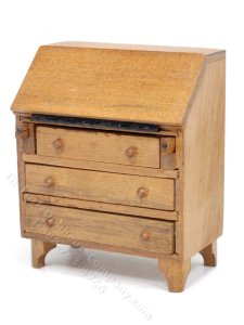 (image for) Vintage Miniature Pine Secretary Desk for Dollhouses