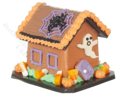 (image for) Miniature Halloween Gingerbread House for Dollhouses