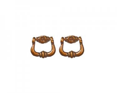(image for) Miniature Antiqued Brass Coloured Drawer Pulls (2/pk)