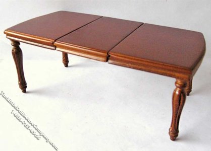 (image for) Miniature Walnut Extended Dining Table for Dollhouses