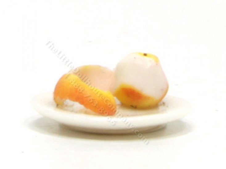 (image for) 1/2 Scale Miniature Peeled Apple on Plate by Charlotte Willmott