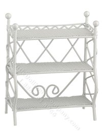 (image for) Miniature White Wire 3 Shelf Shelving Unit for Dollhouses