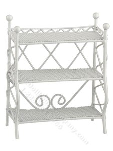 (image for) Miniature White Wire 3 Shelf Shelving Unit for Dollhouses