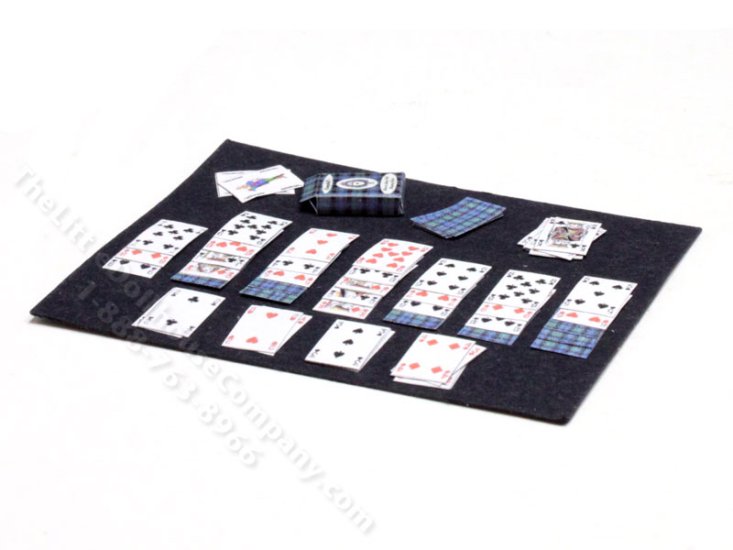 (image for) Miniature Patience/Solitaire Card Game for Dollhouses