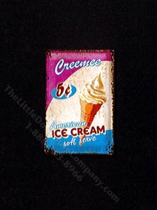 (image for) Miniature Vintage Creemee Ice Cream Store Sign for Dollhouses