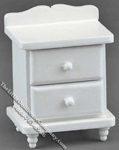 (image for) Miniature White Nightstand for Dollhouses