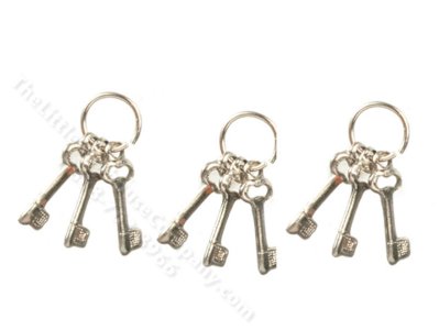 (image for) Miniature Key Ring for Dollhouses - Silver (1pc)