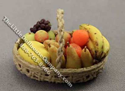 (image for) 1:24 Scale Dollhouse Model Basket of Fruit
