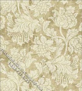 (image for) Dollhouse Scale Model Wallpaper Olive Floral Damask Pattern