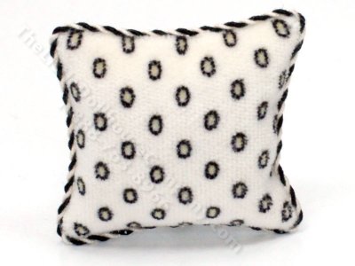 (image for) Miniature Cream Pillow with Black Circles by Judith Blondell