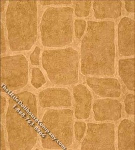 (image for) Brown Cobblestone Pattern Miniature Wallpaper for Dollhouses