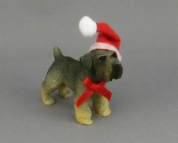 (image for) Dollhouse Miniature Dog in Santa Hat