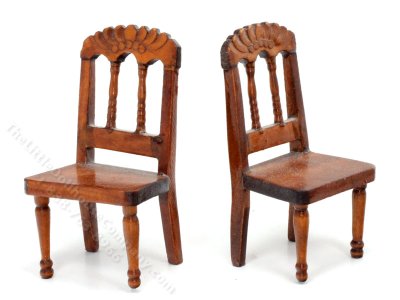 (image for) Vintage Pair of Miniature Chairs for Dollhouses