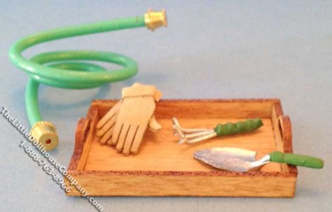(image for) Miniature Gardening Tools and Tray Kit for Dollhouses
