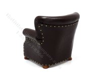 (image for) Miniature Brown Leather Churchill Chair for Dollhouses