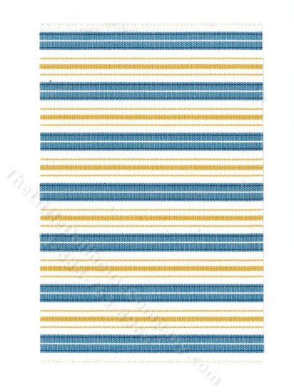 (image for) Miniature White/Blue/Yellow Striped Rug for Dollhouses