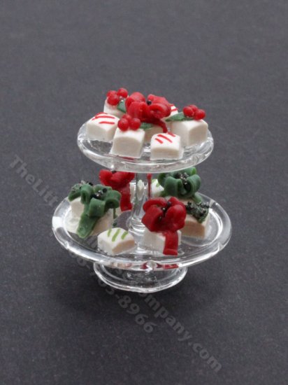 (image for) Miniature Petit Fours on a Tiered Pedestal for Dollhouses