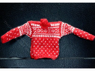 (image for) Miniature Red Handknit Fair Isle Sweater