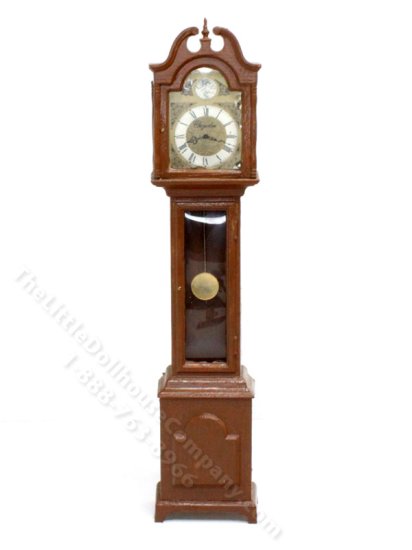 (image for) Assembled Miniature Brown Grandfather Clock for Dollhouses