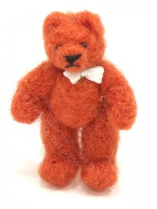 (image for) Miniature Medium Red Mohair Teddy Bear by Erna Meyer