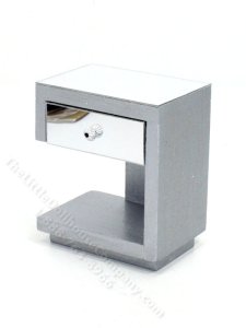 (image for) Miniature Modern Mirrored Left Nightstand by Judith Blondell