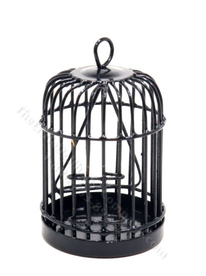 (image for) Dollhouse Scale Model Black Birdcage