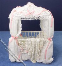 (image for) Miniature White Covered Crib by Serena Johnson