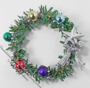 (image for) Miniature Wreath with Silver Bow & Star