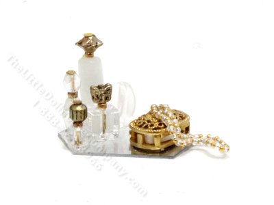 (image for) Miniature Perfume and Jewellery Tray for Dollhouses