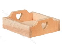 (image for) Miniature Wooden Tray w/Hearts for Dollhouses