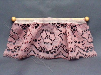 (image for) Miniature Pink Lace Curtain for Dollhouses