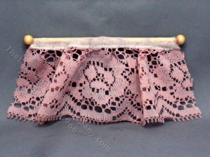 (image for) Miniature Pink Lace Curtain for Dollhouses