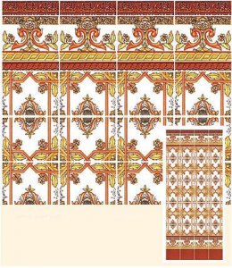 (image for) Dollhouse Scale Model Mediterranean Wall Tiles